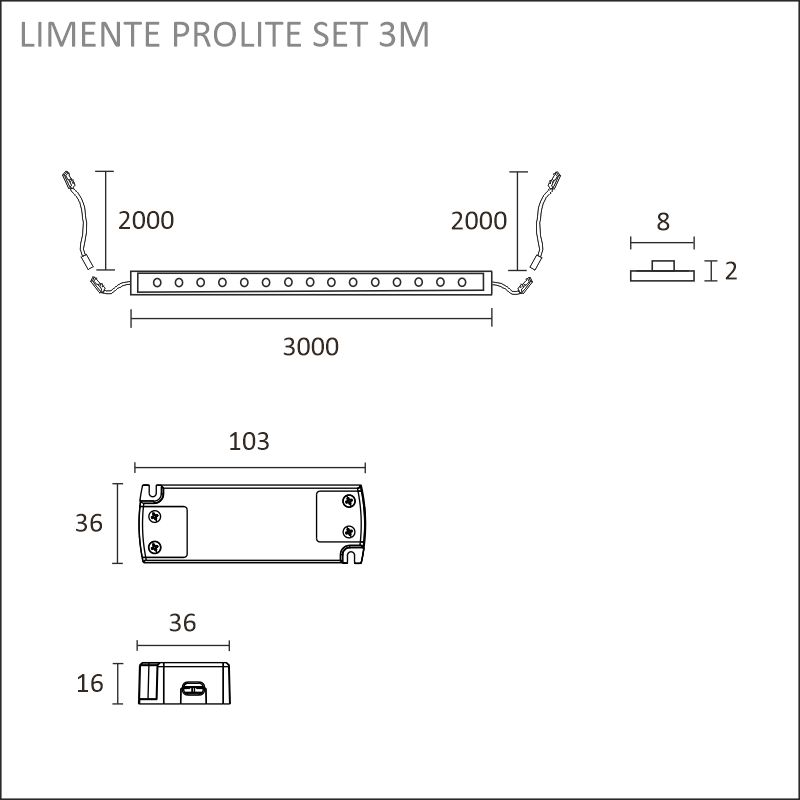 PROLITE setti 3m 3K virt.