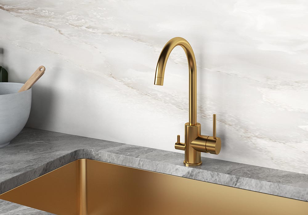 LAPETEK TIVA-A, brushed gold, dishwasher valve