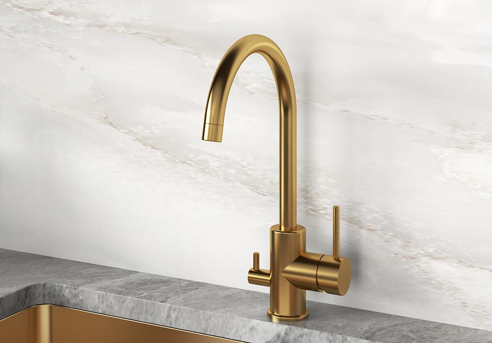 LAPETEK TIVA-A, brushed gold, dishwasher valve
