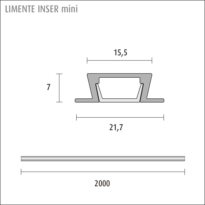 PROFIILI INSER MINI 2m, alu