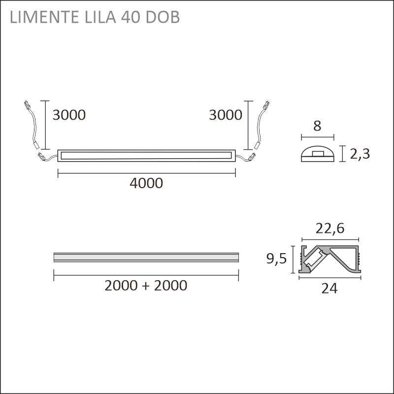LILA DOB 40 3K alu profiilivalo