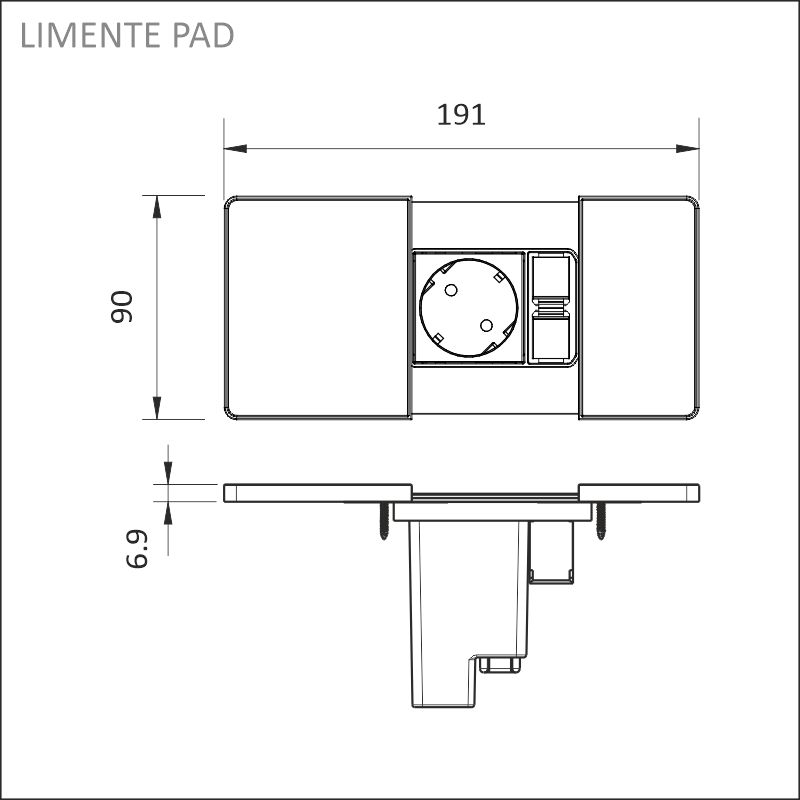 U-PAD pistoras. RJ45+USB A, rst