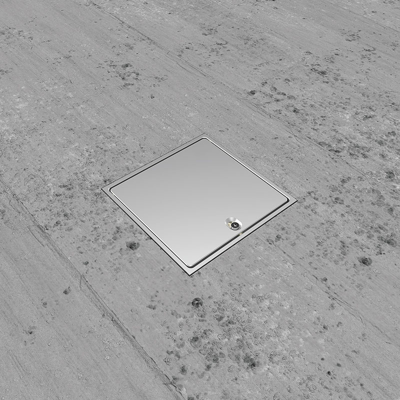 Floorsoc 872-SS hinged alu lid