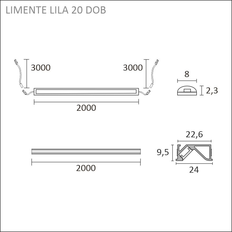 LILA DOB 20 3K alu profiilivalo