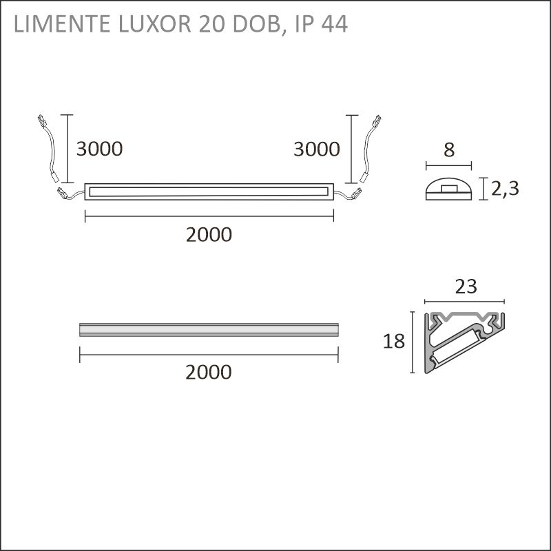 LUXOR 20 DOB 18W 3000K mu