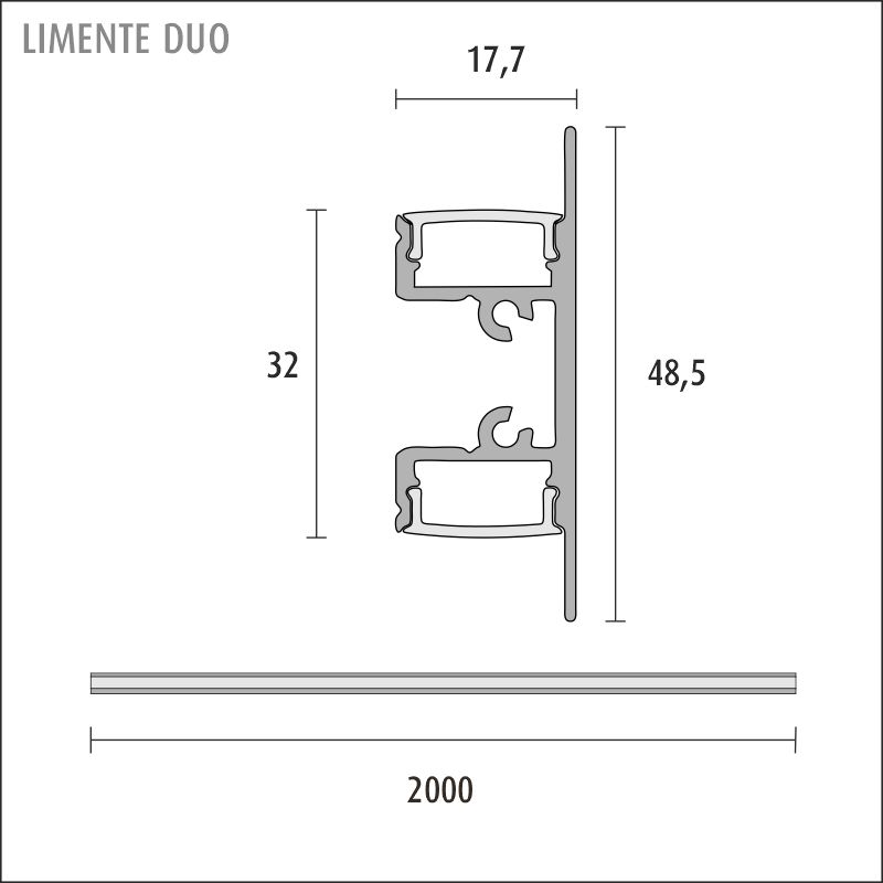 PROFIILI DUO 2m, valkoinen